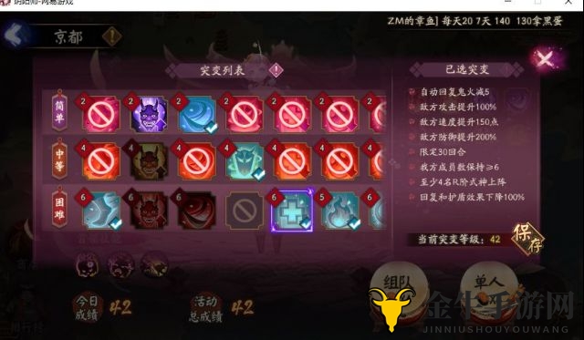 阴阳师妖行试炼第一日42层超低配打法及阵容推荐