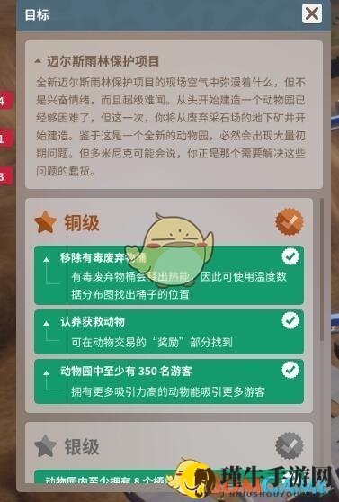 《动物园之星》迈尔斯雨林保护项目关卡攻略详解