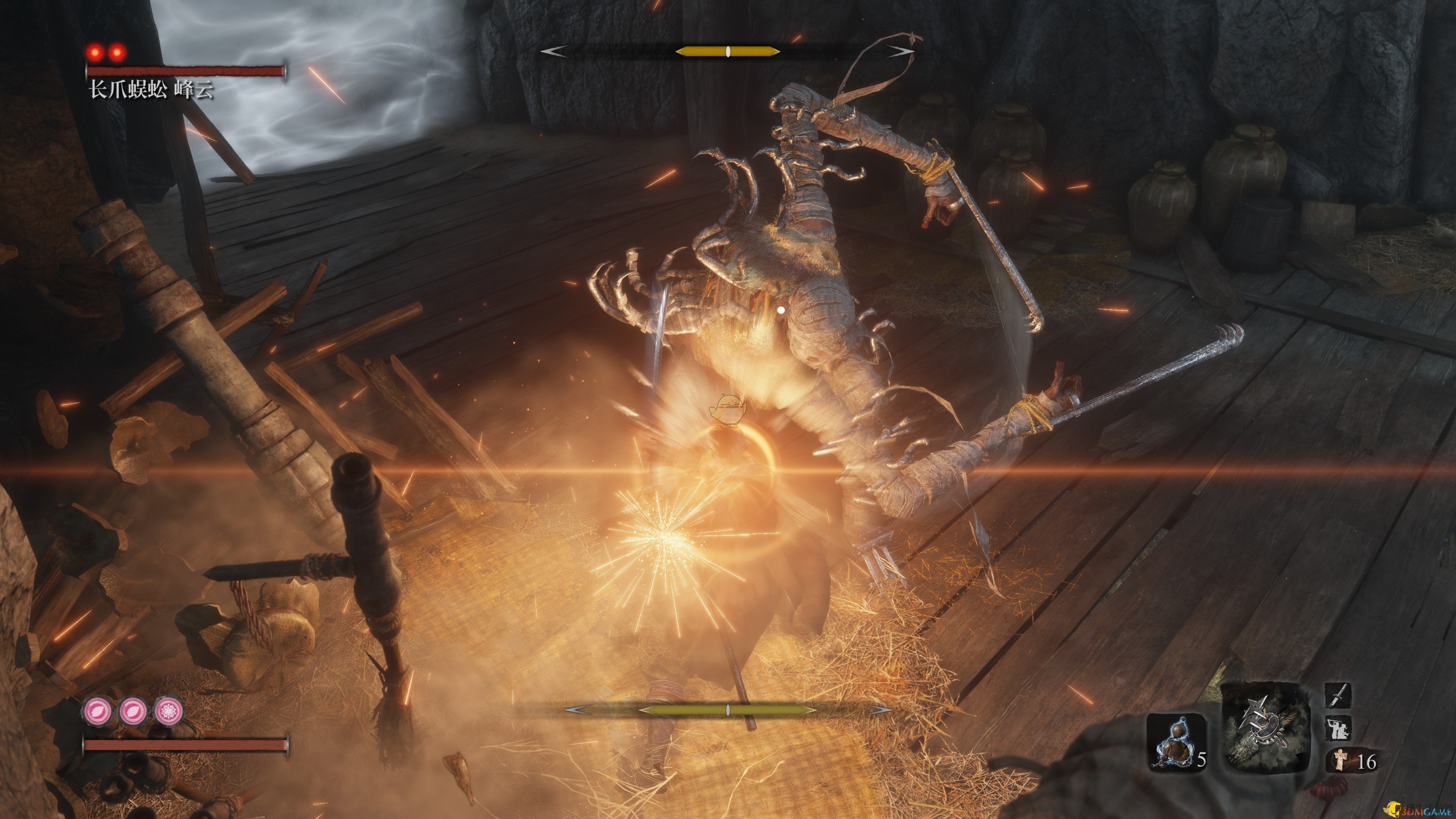 《只狼：影逝二度》长爪蜈蚣峰云打法攻略