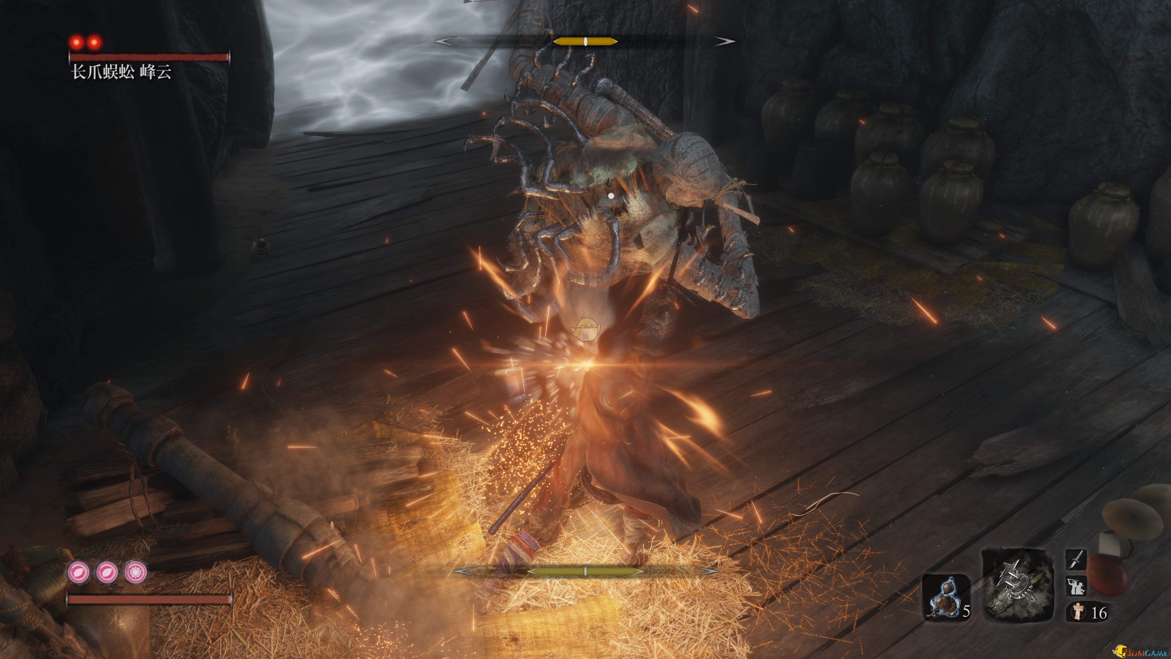《只狼：影逝二度》长爪蜈蚣峰云打法攻略